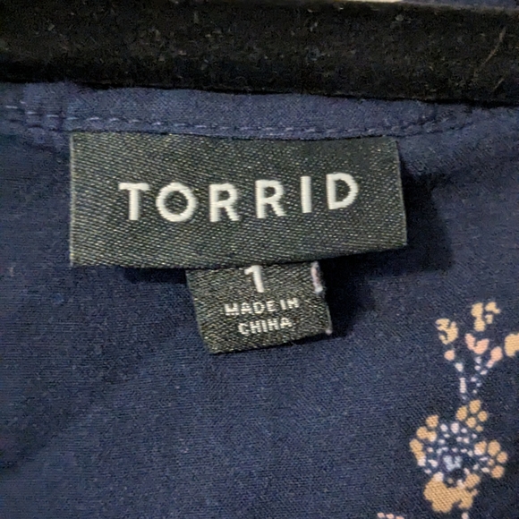 Torrid Blue Floral Sleeveless Blouse with Relaxed Fit 1 (14/16) - Picture 2 of 4